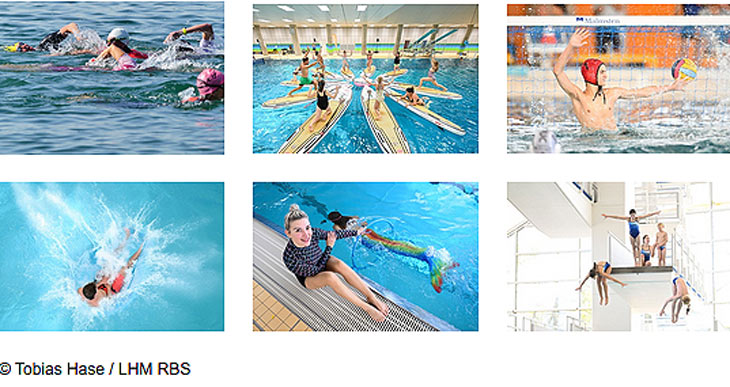 Spannendes Programm beim 6. Wassersportfestival in der Olympia-Schwimmhalle am 12.11.2023 (©Foto: Tobias Hase / LHM RBS